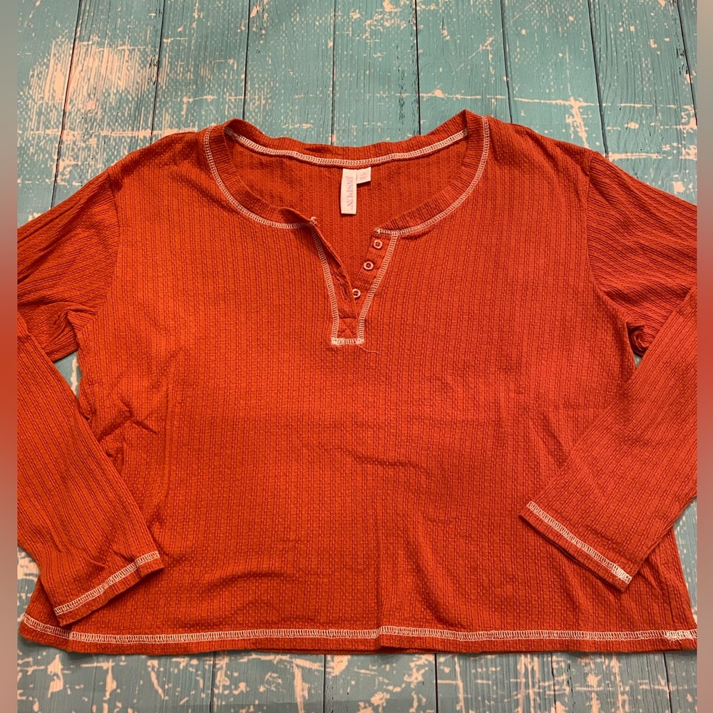 Textured Rust Pajama Set - Picture 2 of 15